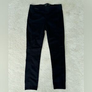 Tight Stretchy Black Denim Pants with Elastic Waist Band